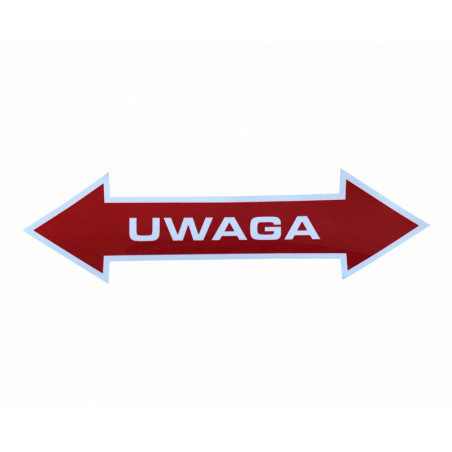Naklejka termiczna "UWAGA" (A654-3)