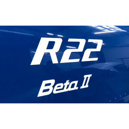 Komplet naklejek na zbiornik (lewa i prawa) BIAŁE / ZŁOTE ROBINSON R22 Beta II