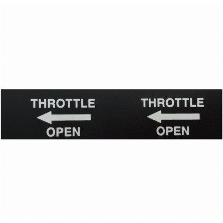 A654-6 Naklejka "THROTTLE OPEN" ROBINSON R22/R44