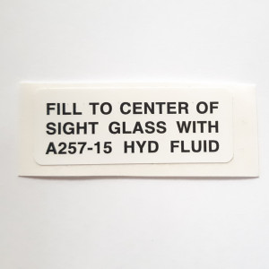 C654-37 Naklejka Decal "Fill to center..." ROBINSON R44