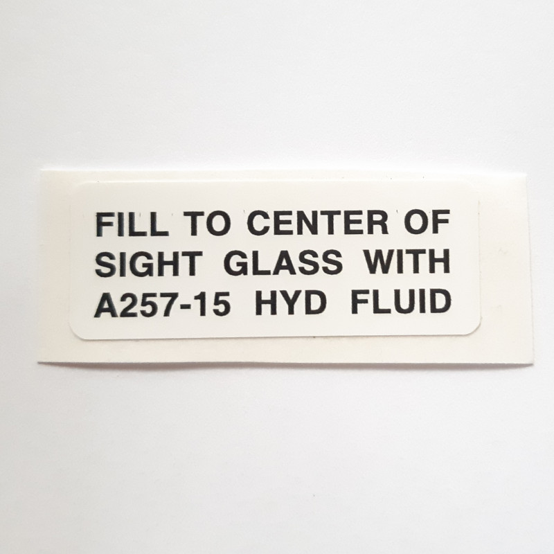 C654-37 Naklejka Decal "Fill to center..." ROBINSON R44