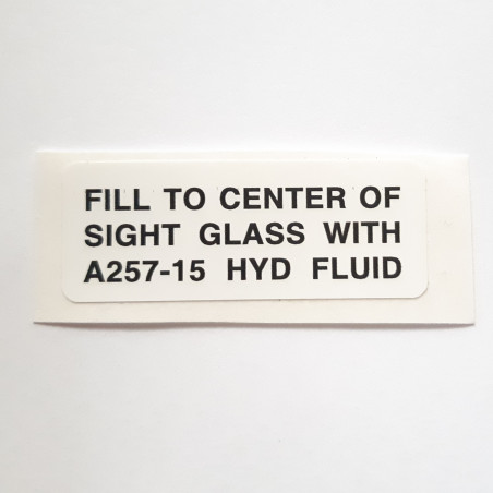 C654-37 Naklejka Decal "Fill to center..." ROBINSON R44