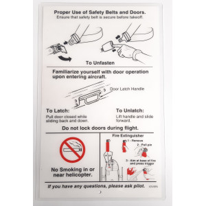 MT598-1 Passenger Safety Card