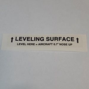 C654-13 Naklejka Decal, "LEVELING SURFACE..."  ROBINSON R44
