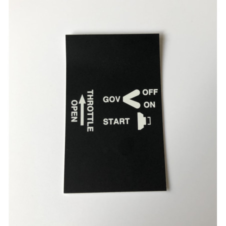 D682-8 Naklejka Decal, "Gov Off/On, Start, Throttle" ROBINSON R44