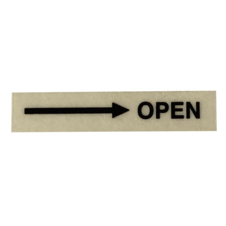 A654-11 Naklejka Decal, "Open" Outside RH Door ROBINSON R22 / R44 / R66