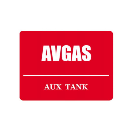 Naklejka na zbiornik  paliwa "AVGAS AUX TANK"