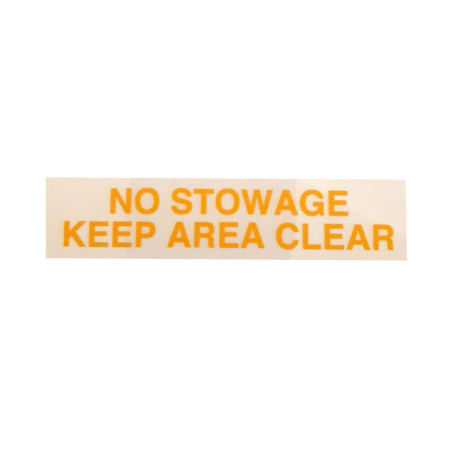 A654-21 Naklejka "NO STOWAGE KEEP AREA CLEAR" ROBINSON R22/R44